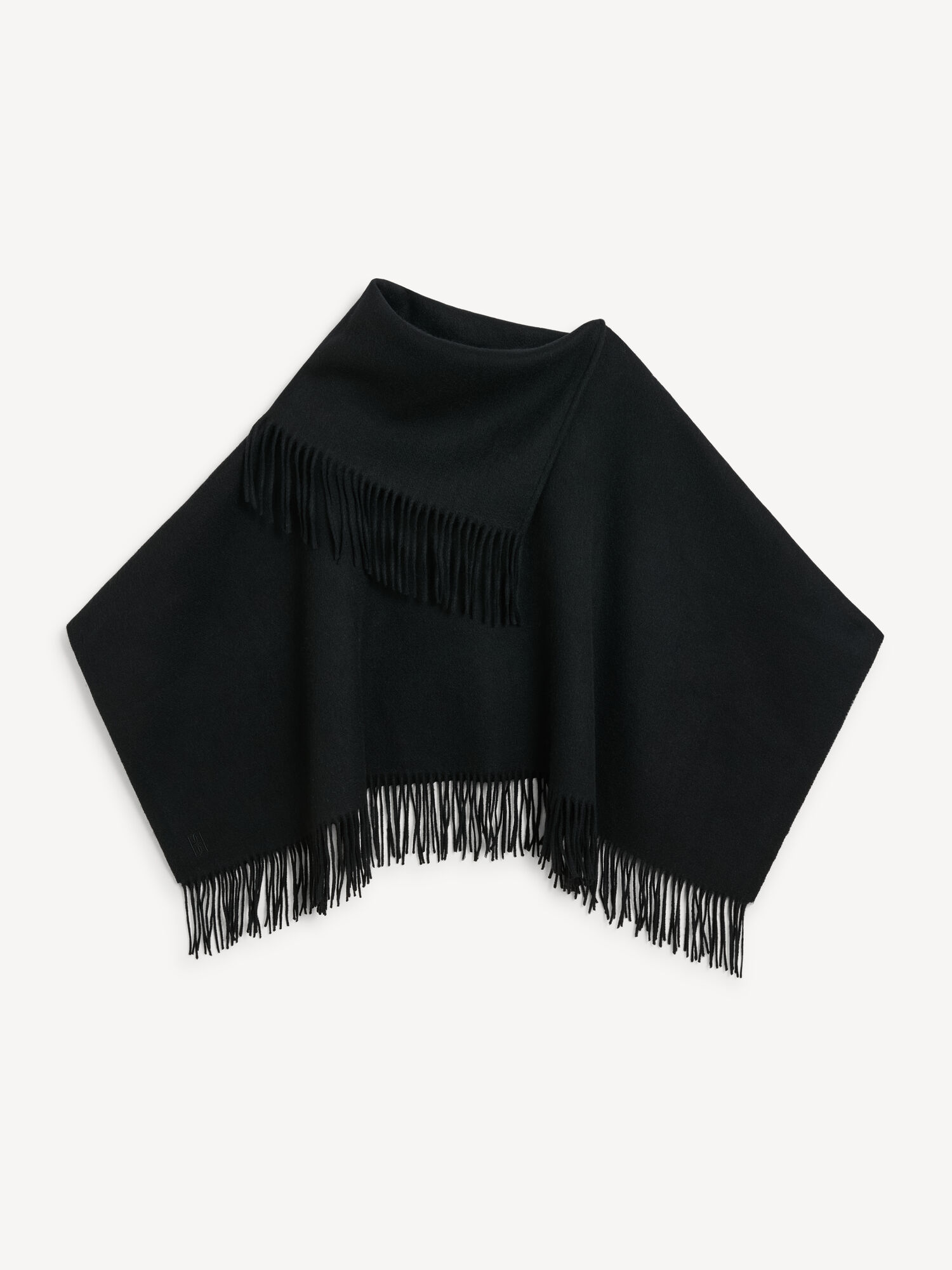 By Malene Birger Turtma Wool Fringe Bib Skjerf Svarte | NO_BB14105